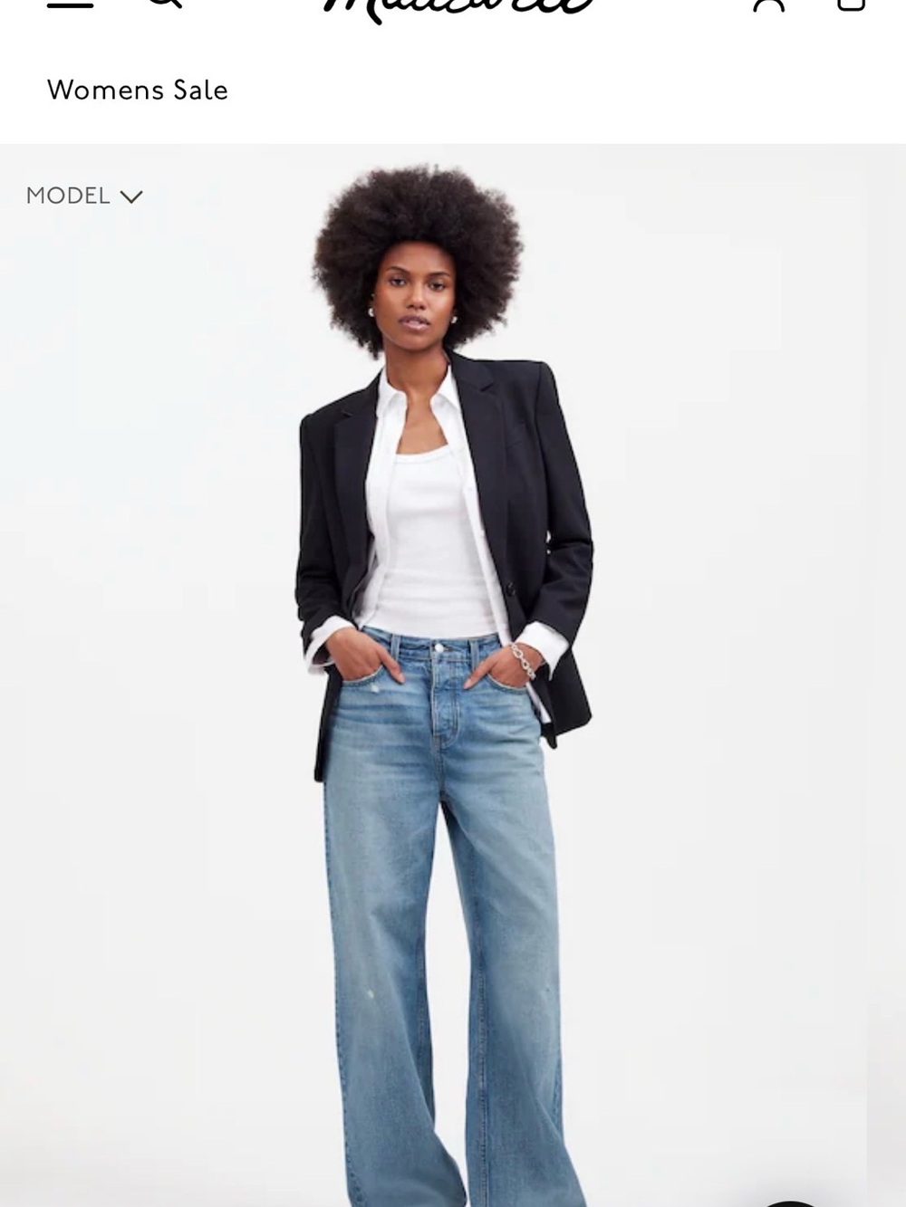 MADEWELL LOW SLUNG BAGGY JEAN IN HAMBURG WASH RIGID DENIM